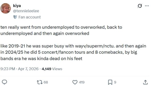 Respon penggemar dalam menanggapi keputusan Mark and Ten. Sumber: X/@tennieleelee